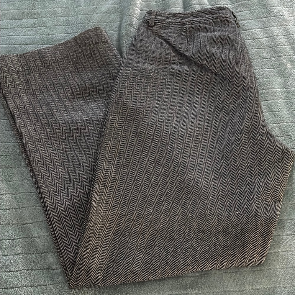 Ladies Gray Herringbone Pants